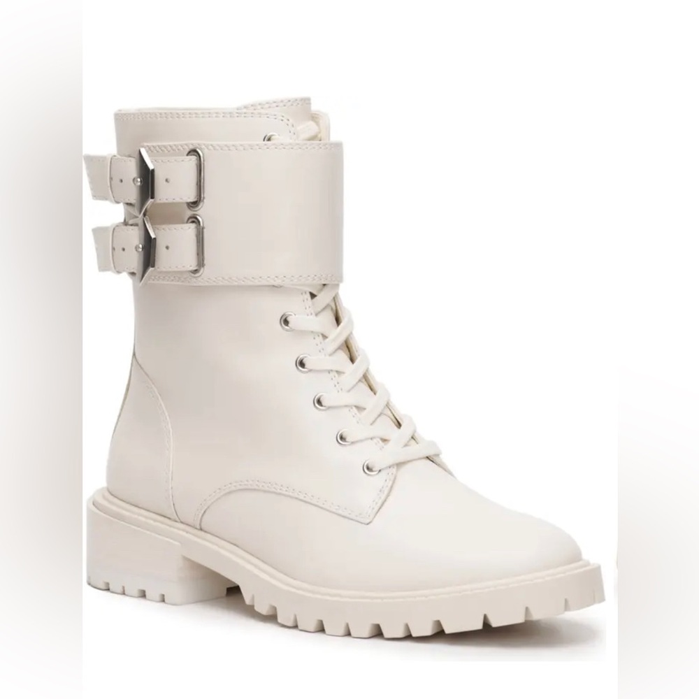Vince Camuto Faedry Combat Boot, Sz 8.5, Color: Coconut Cream- Worn Once!